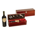 Rosewood Finish Single Wine Presentation Box with Tools